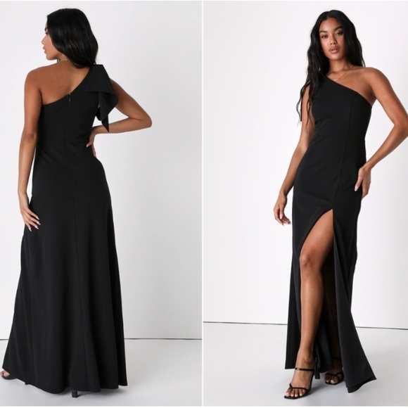 LULU's Sexy Prom Wedding Elegant Classic One Shoulder Mermaid Trumpet Maxi - Picture 1 of 4